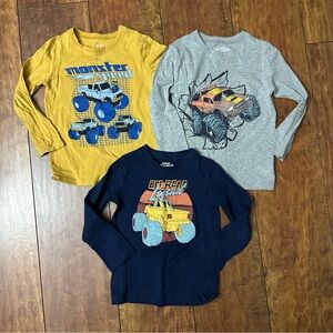 Kids Monster Truck Long Sleeve Shirts bundle - 3T